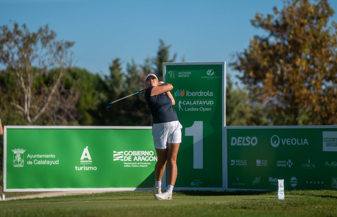 Sjursen ties course record with 64 to lead by three shots in Spain